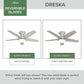 55102_28 dreska indoor low profile 44 inch with led light and remote brushed nickel reversiblebladegraphic