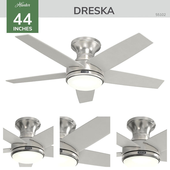 55102_4 dreska indoor low profile 44 inch with led light and remote brushed nickel detailboard