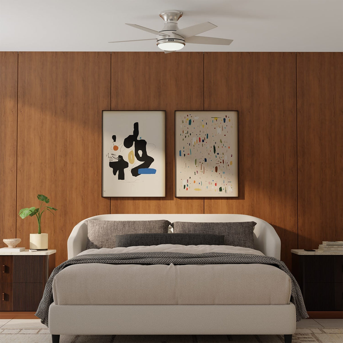 55102_5 dreska indoor low profile 44 inch with led light and remote brushed nickel lifestyleimages1