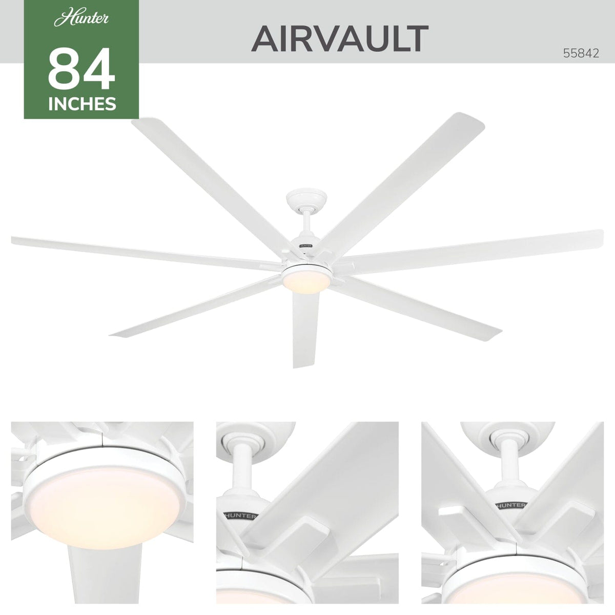 55842_4 airvault outdoor smart fan 84 inch with led and wall control fresh white detailboard