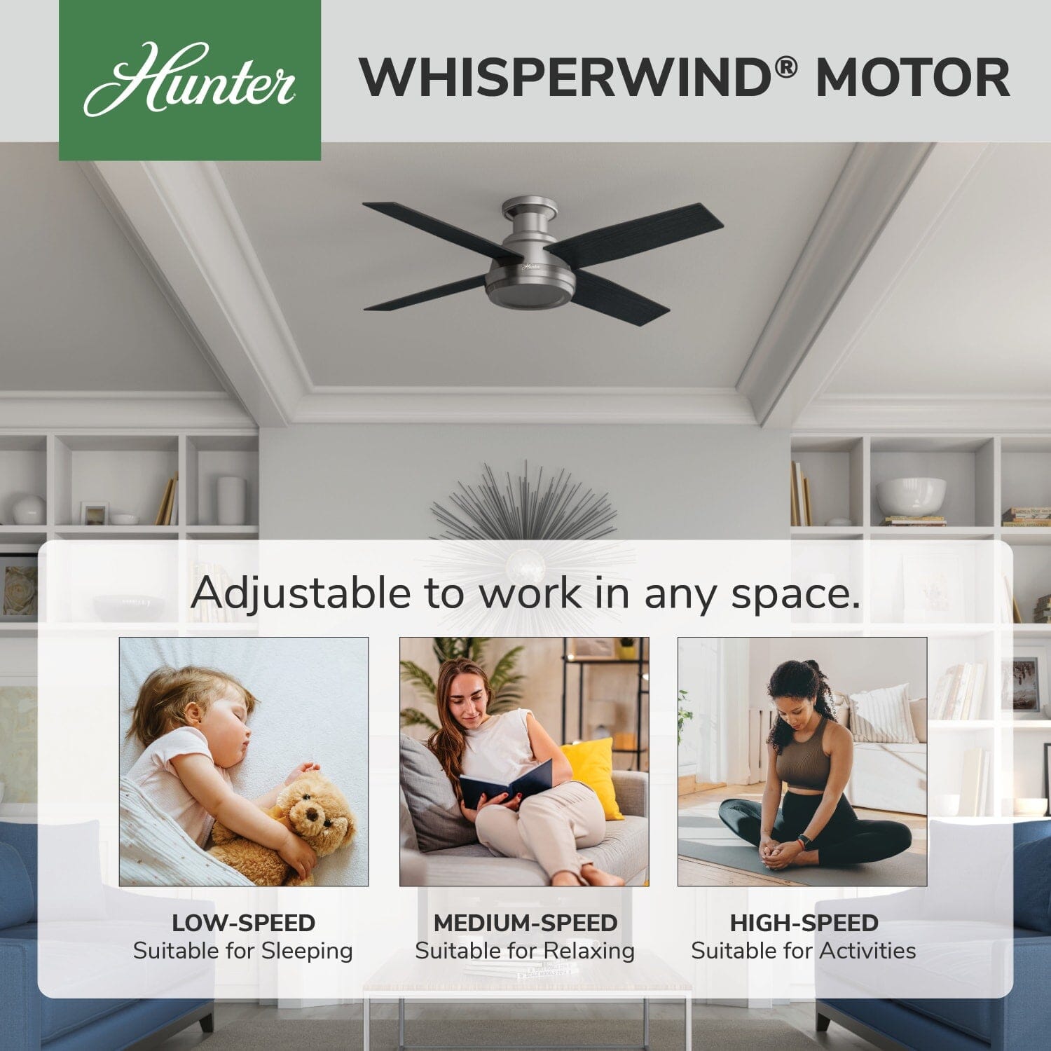 Hunter Dempsey Low Profile 52 inch and Remote – Hunter Fan