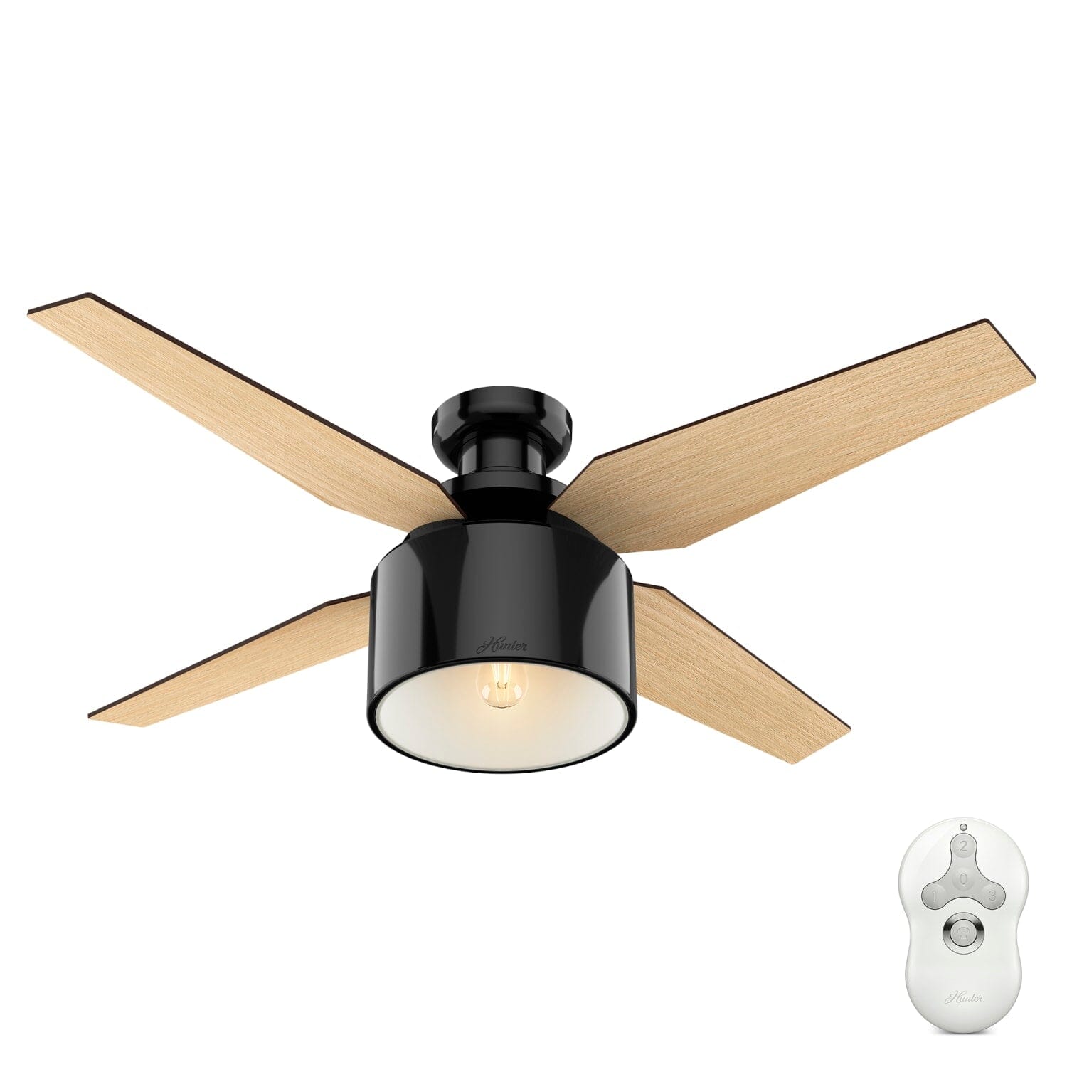 Hunter Cranbrook Low Profile with Light 52 inch and Remote