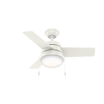 36 Inch Low Profile Ceiling Fan With Light And Remote – 3500LM, 3 Blades, Black