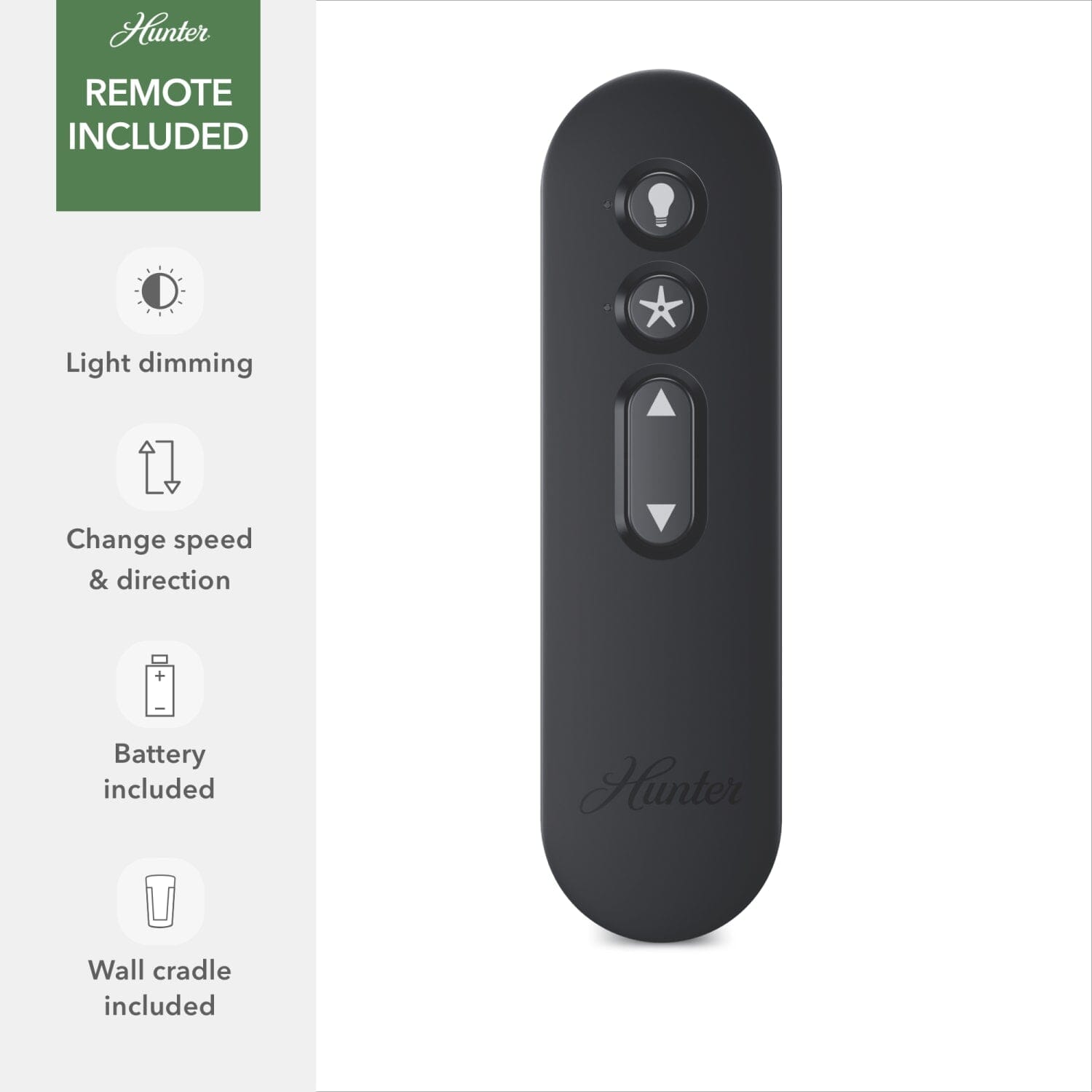 Hunter Minimus Low Profile with LED Light 44 Inch and Remote