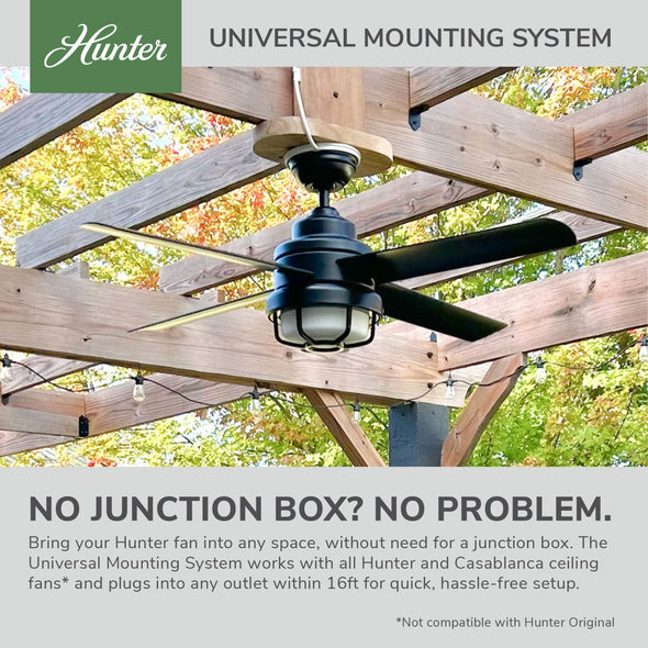 ceiling fans with weight bearing hook Hunter Plug-In Ceiling Fan Universal Mounting System