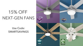 15%OFF NEXT-GEN FANS. Use Code: SMARTSAVINGS. Select items only. Excludes Clearance. Valid through May 5, 2024.