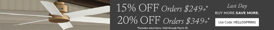 Last Day for Buy More Save More with 15% off orders $249+ or 20% off orders $349+ with code HELLOSPRING