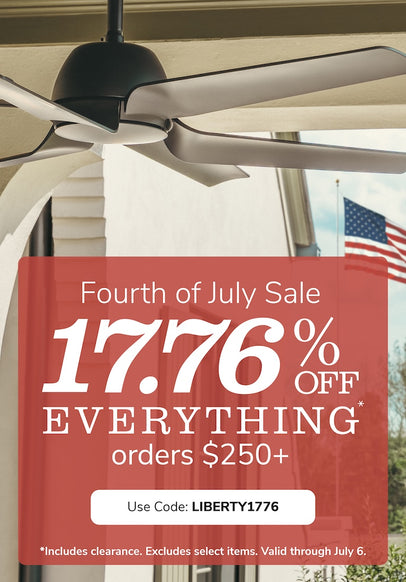 Promotional Banner with text 17.76% off orders $250+ with code LIBERTY1776 through July 6th.
