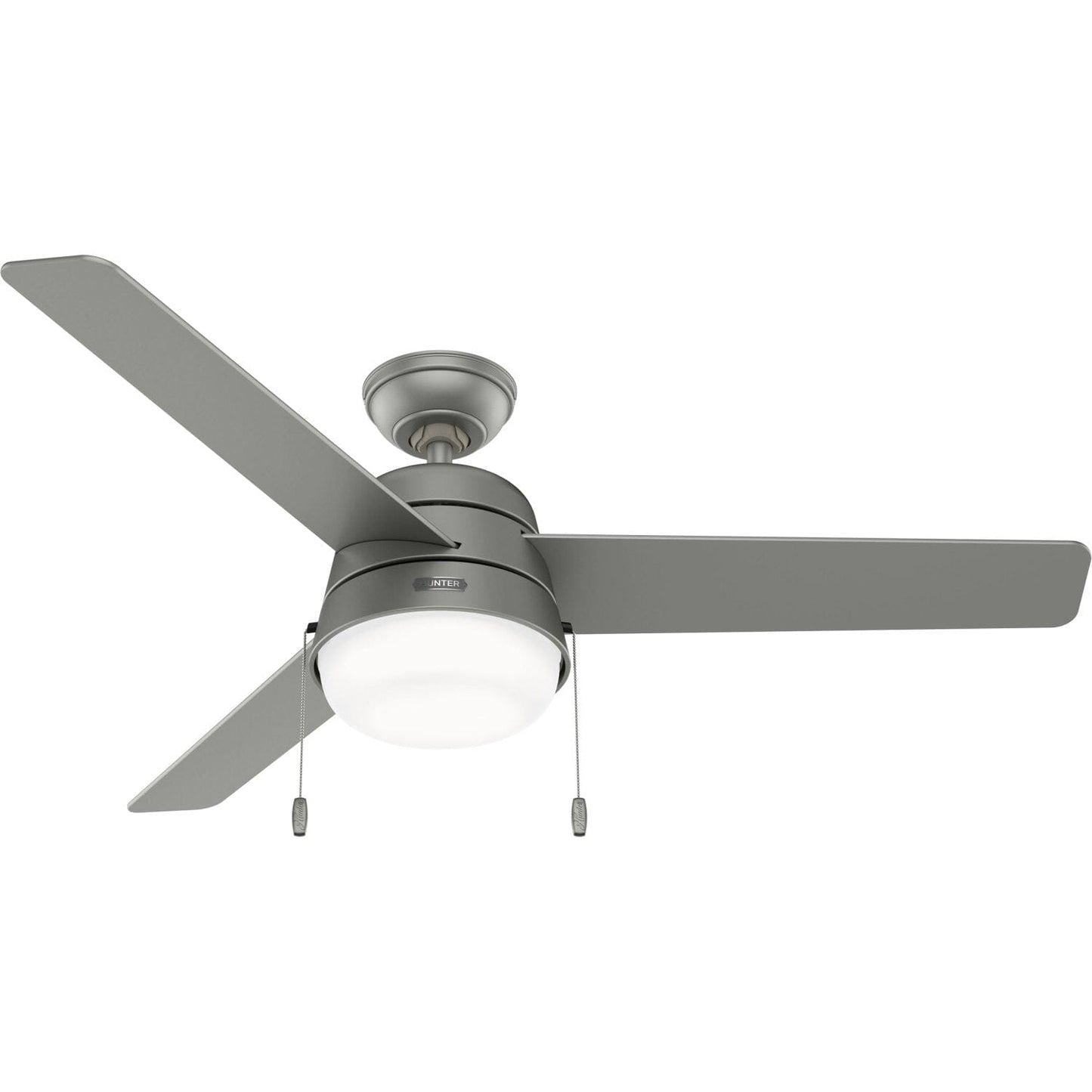 Aker Outdoor with LED Light 52 inch Ceiling Fans Hunter Matte Silver - Matte Silver 