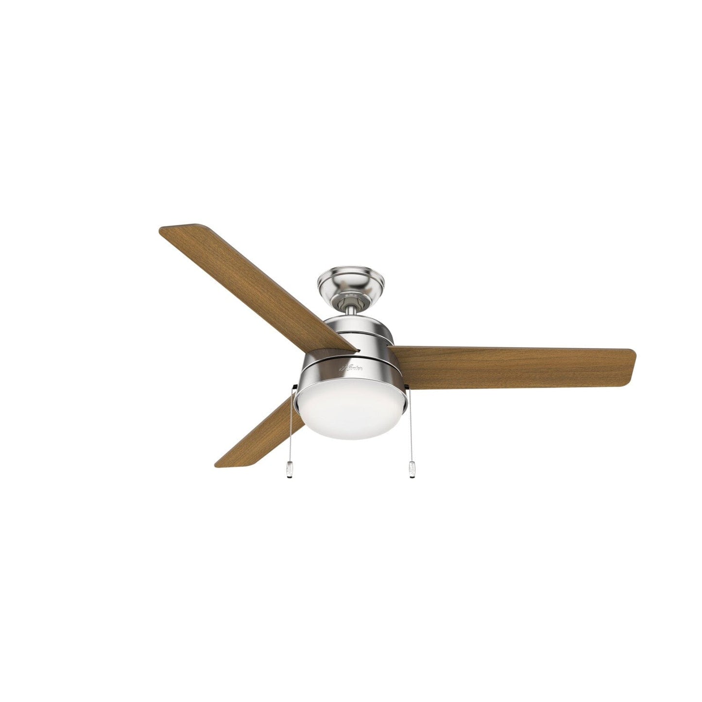 Aker with LED Light 52 inch Ceiling Fans Hunter Brushed Nickel - American Walnut 