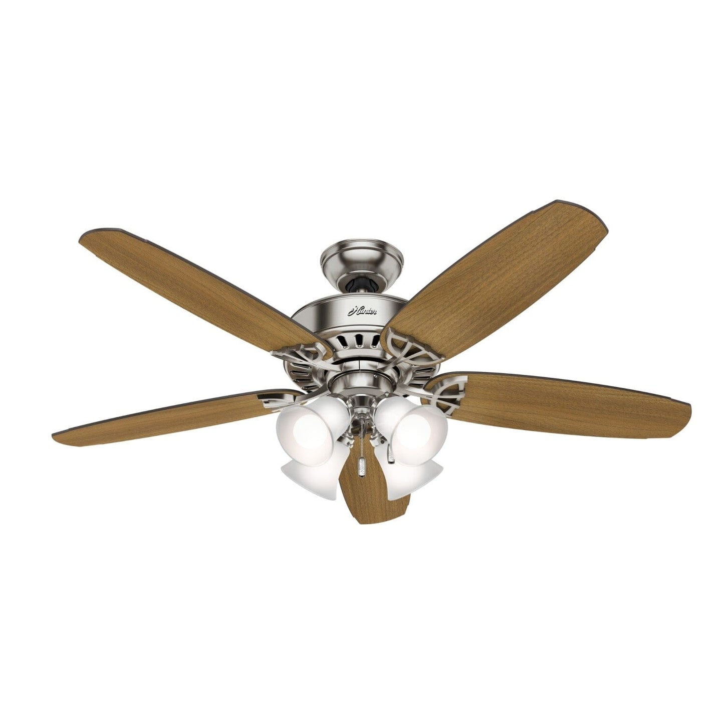 Allendale with 4 LED Lights 52 inch Ceiling Fans Hunter Brushed Nickel - American Walnut 