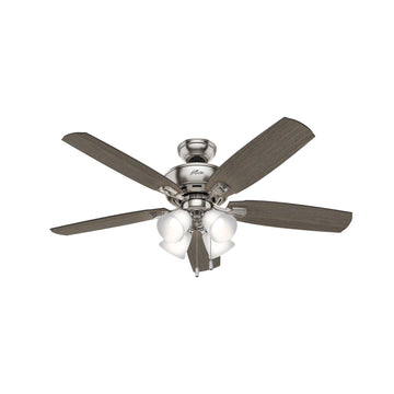 Amberlin with 4 LED Lights 52 inch Ceiling Fans Hunter Brushed Nickel - Greyed Walnut 