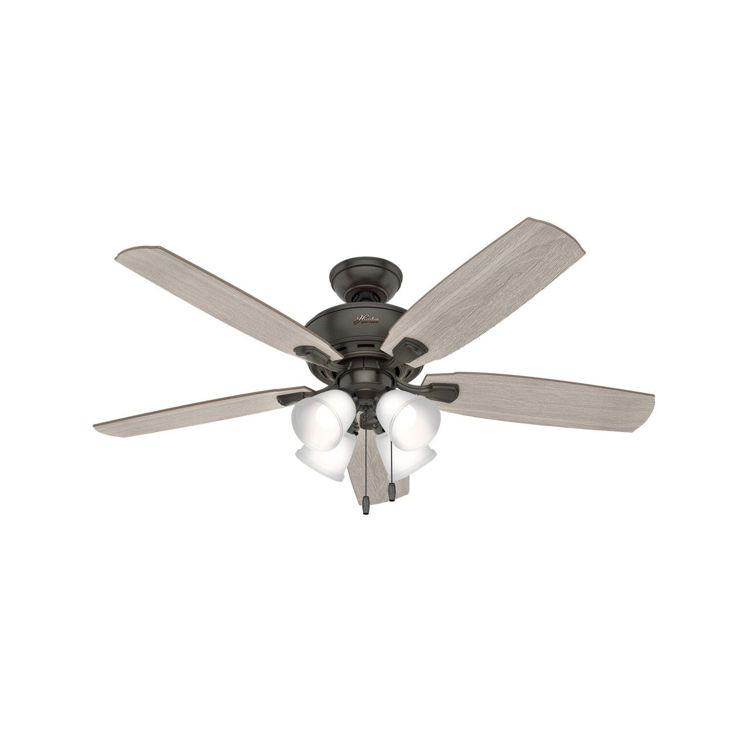 Amberlin with 4 LED Lights 52 inch Ceiling Fans Hunter Noble Bronze - Light Gray Oak 