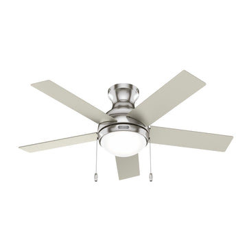 Aren Low Profile with LED Light 44 inch Ceiling Fans Hunter Brushed Nickel - Matte Nickel 