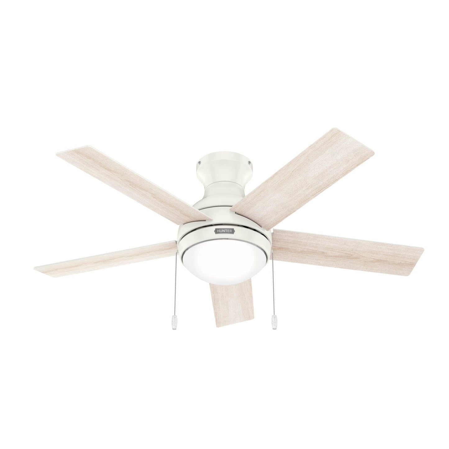 Aren Low Profile with LED Light 44 inch Ceiling Fans Hunter Fresh White - Bleached Alder 