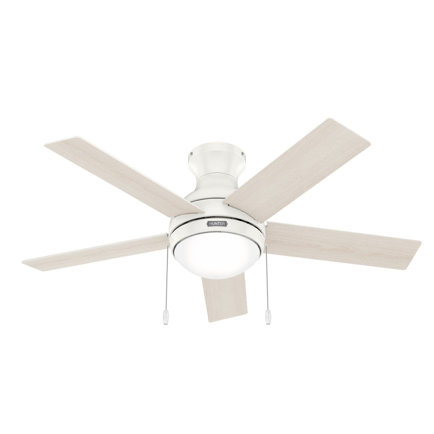 Aren Low Profile with LED Light 44 inch Ceiling Fans Hunter Fresh White - Bleached Alder 