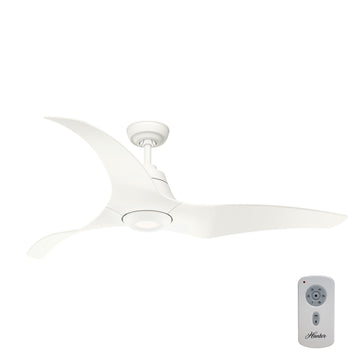 Arwen ENERGY STAR with LED Light 60 inch with Remote Control Ceiling Fans Hunter Matte White - Matte White 
