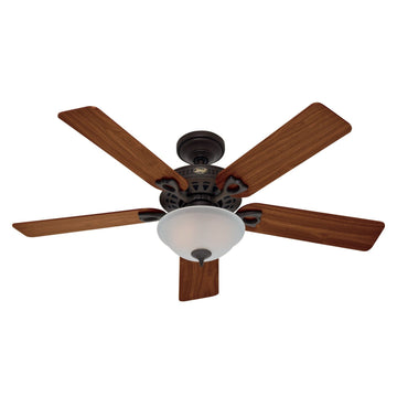 Astoria Painted Frosted Seeded with Light 52 inch Ceiling Fans Hunter New Bronze - Medium Oak 