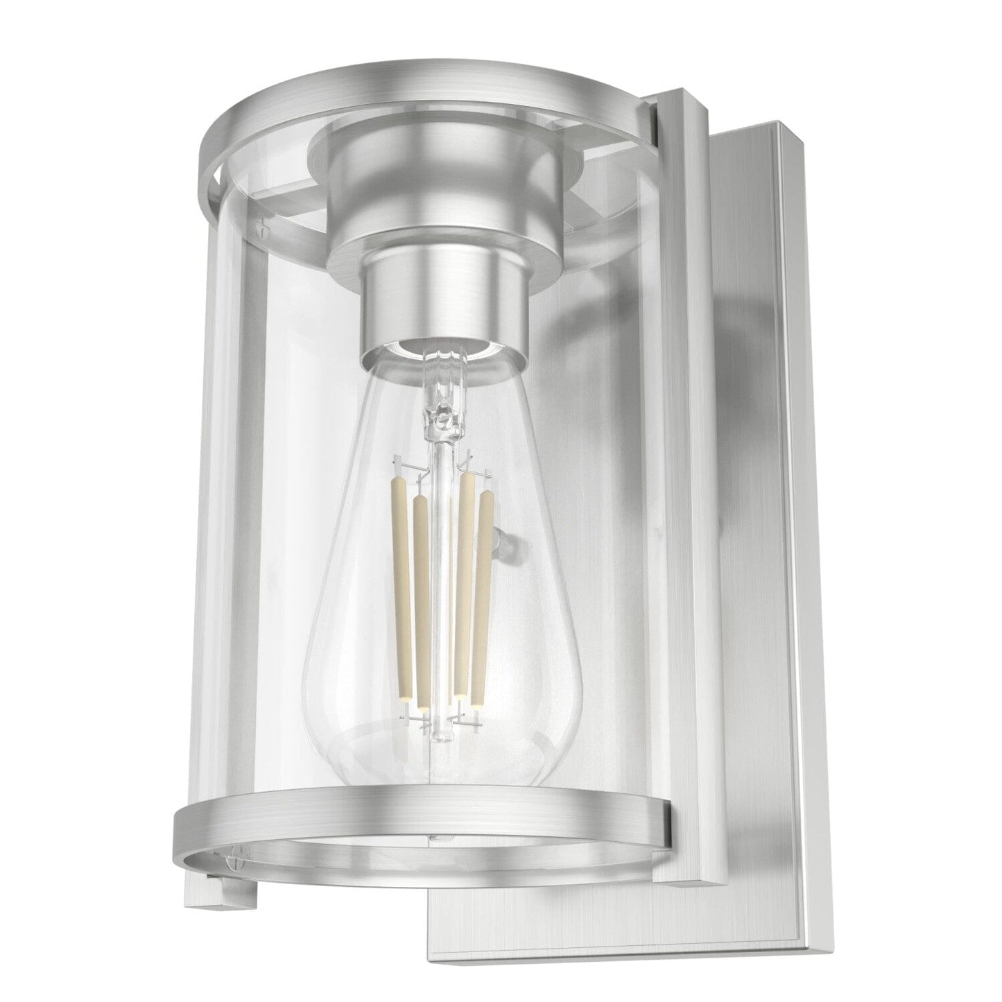 Astwood 1 Light Wall Sconce Lighting Hunter Brushed Nickel - Clear 