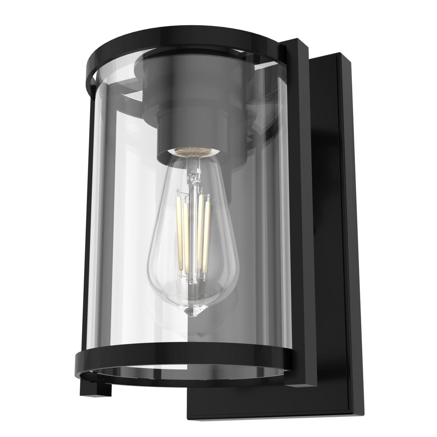 Astwood 1 Light Wall Sconce Lighting Hunter Matte Black - Clear 