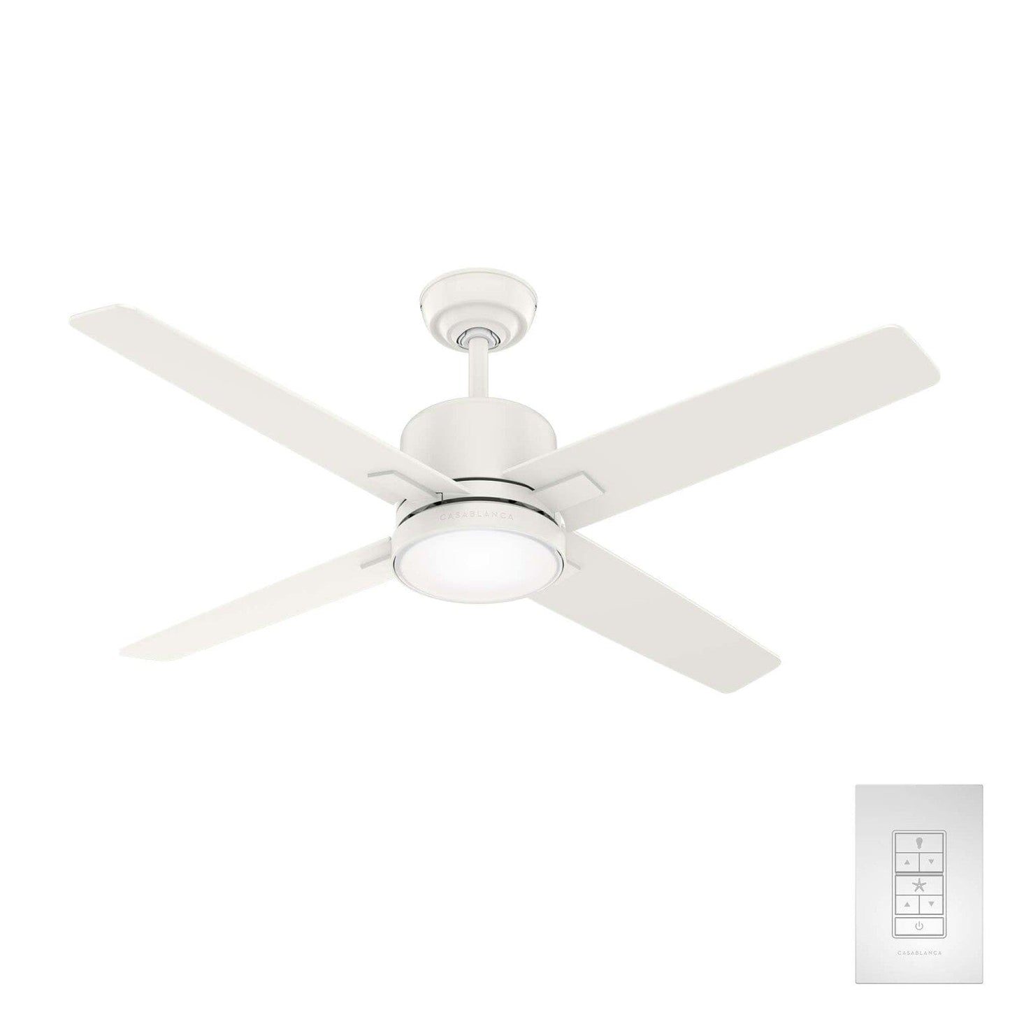 Axial with LED Light 52 inch Ceiling Fans Casablanca Fresh White - Rustic Oak 