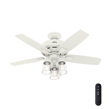 Bennett with LED 3-Light 44 inch Ceiling Fans Hunter Matte White - Matte White 