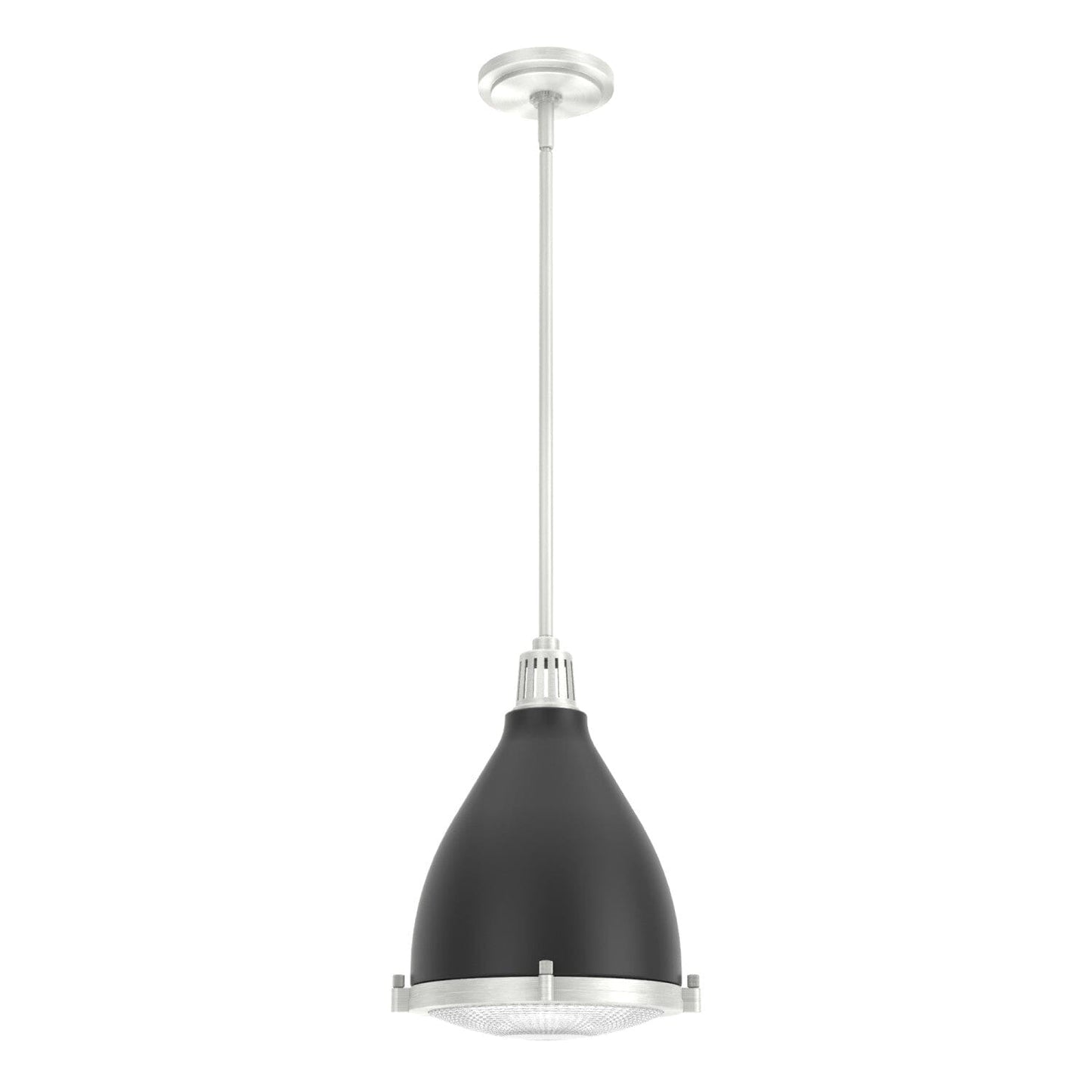 Bluff View 1 Light Pendant Lighting Hunter Matte Black - Brushed Nickel 