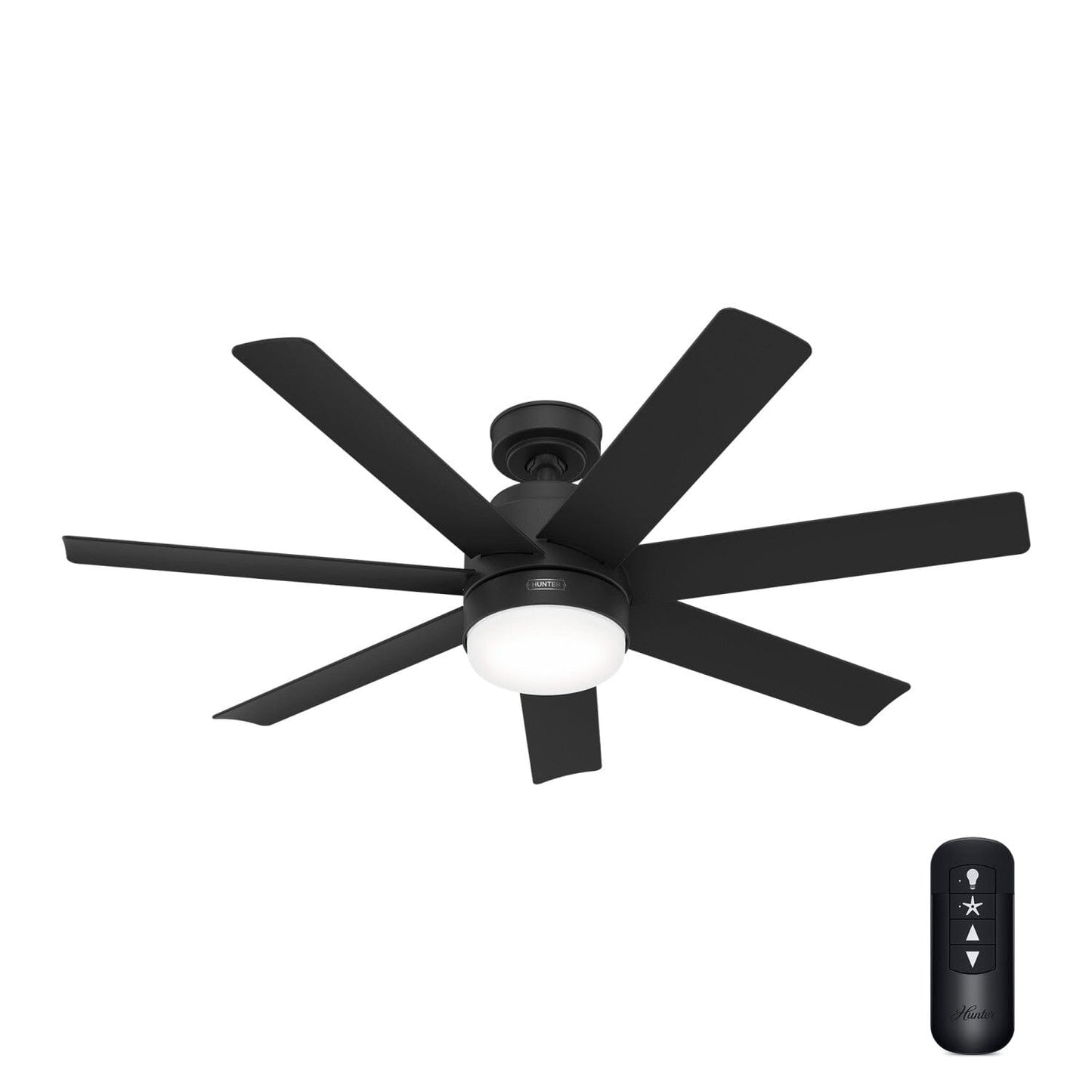 Brazos Outdoor ENERGY STAR with LED Light 52 inch Ceiling Fans Hunter Matte Black - Matte Black 