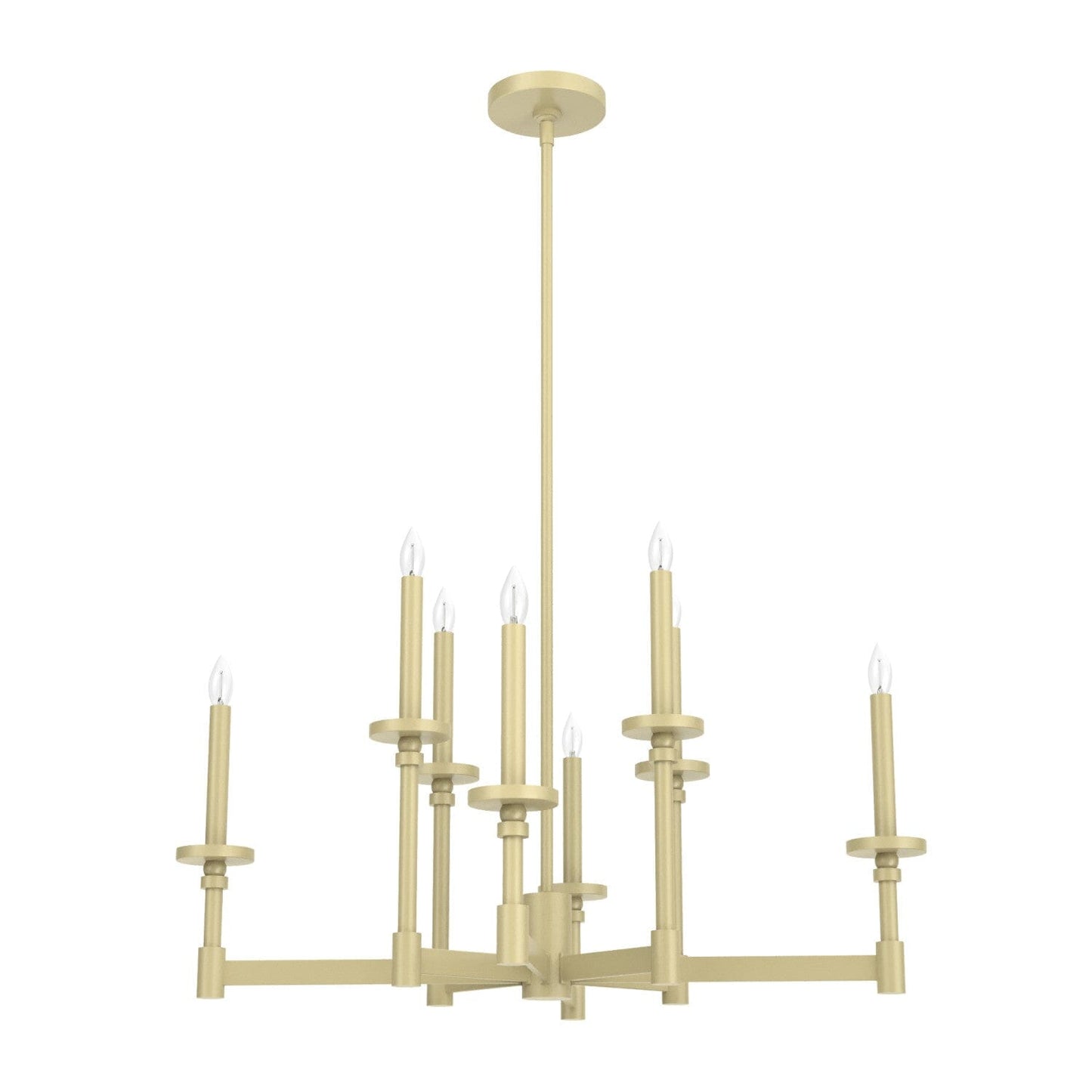 Briargrove 2-Tier 8 Light Chandelier Lighting Hunter Modern Brass - None 