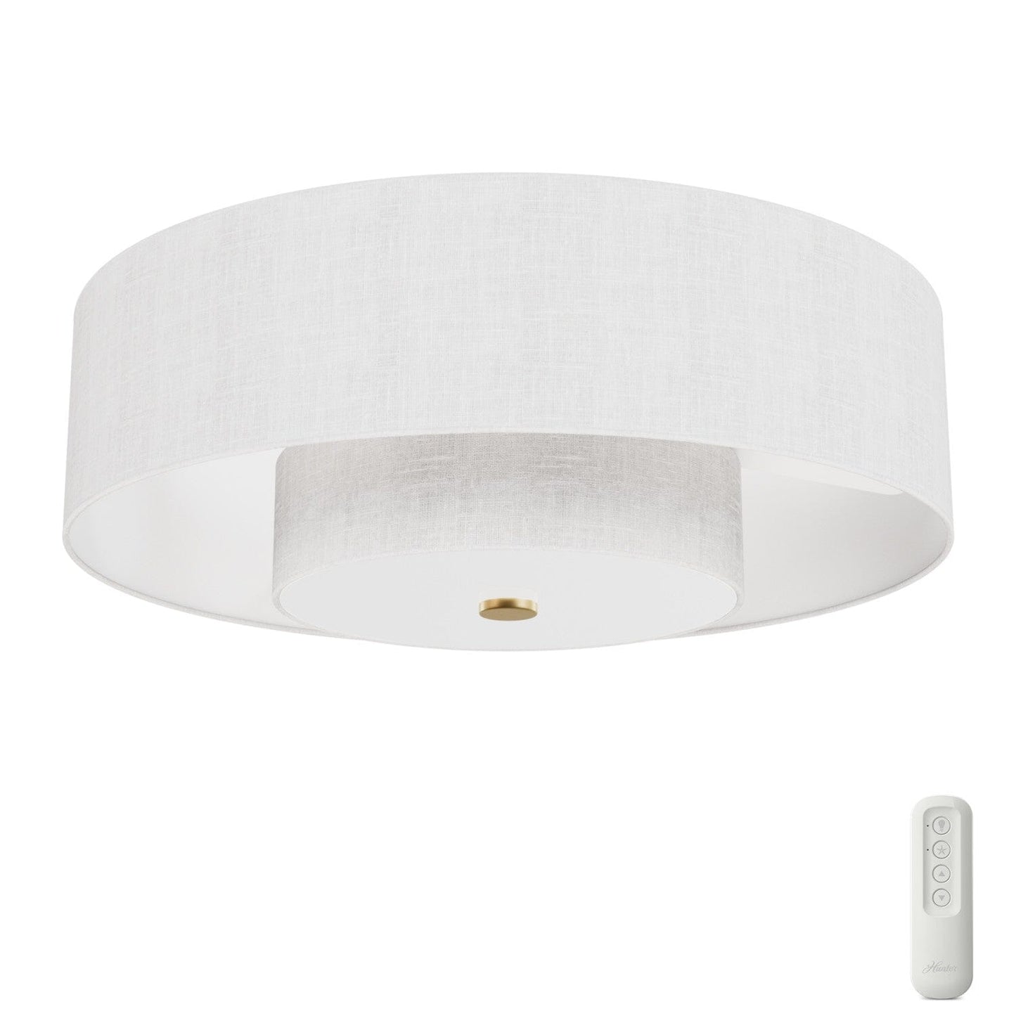 Brookside Jasmine Roth Indoor Fandelier with LED Light 30 inch with remote Ceiling Fans Hunter Luxe Gold - Fresh White 
