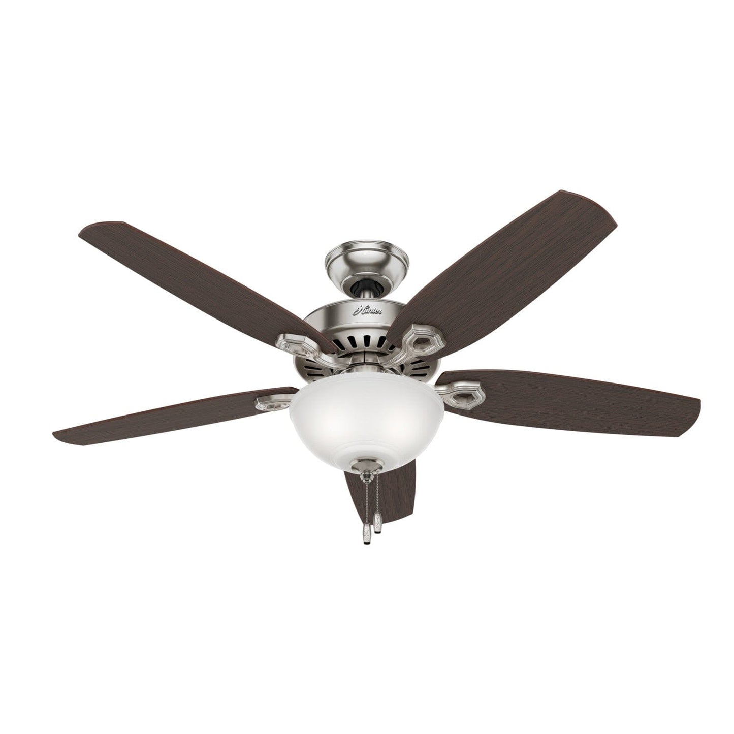 Builder Deluxe with Light 52 inch Ceiling Fans Hunter Brushed Nickel - Brazilian Cherry 