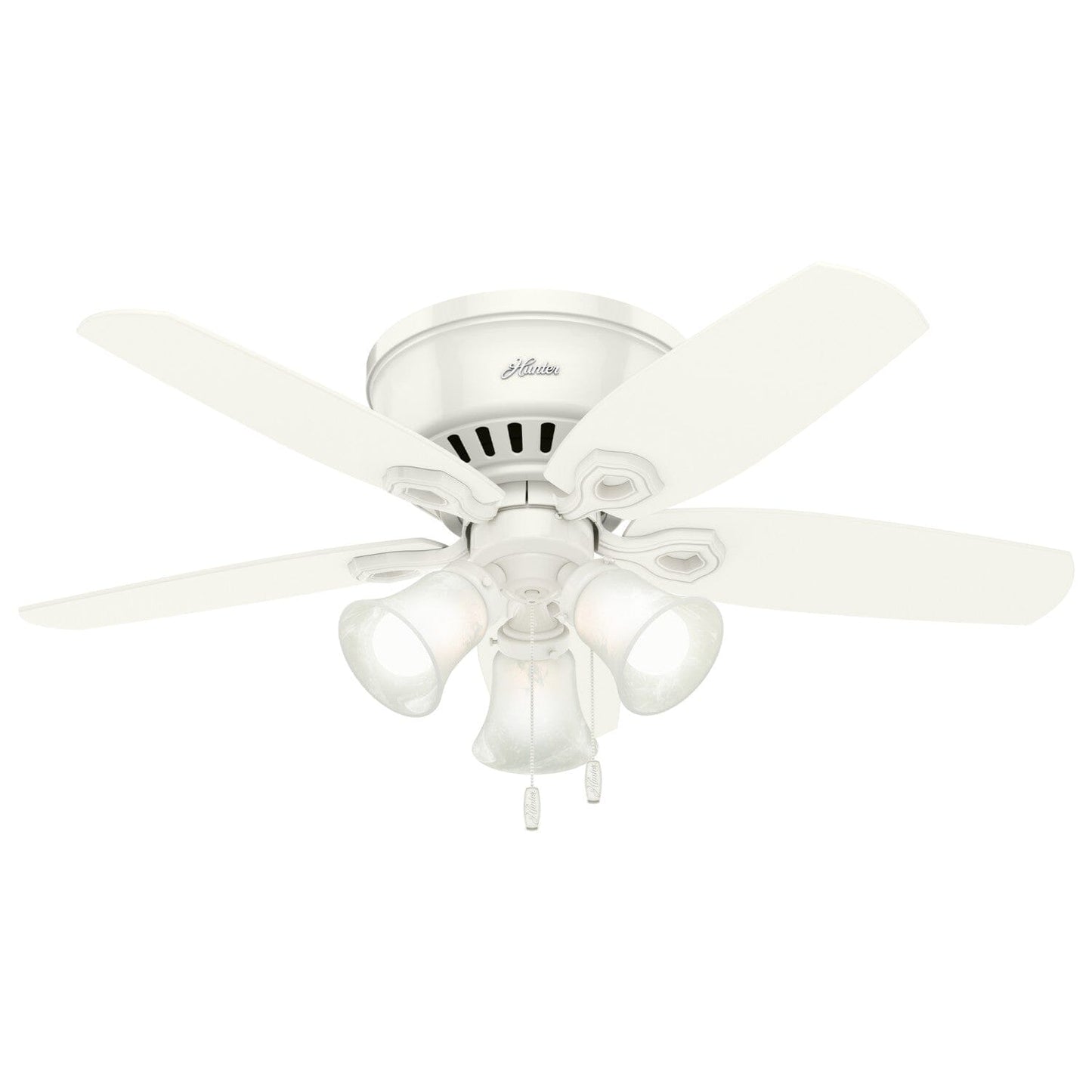 Builder Low Profile Swirled Marble with 3 Lights 42 inch Ceiling Fans Hunter Snow White - Snow White 