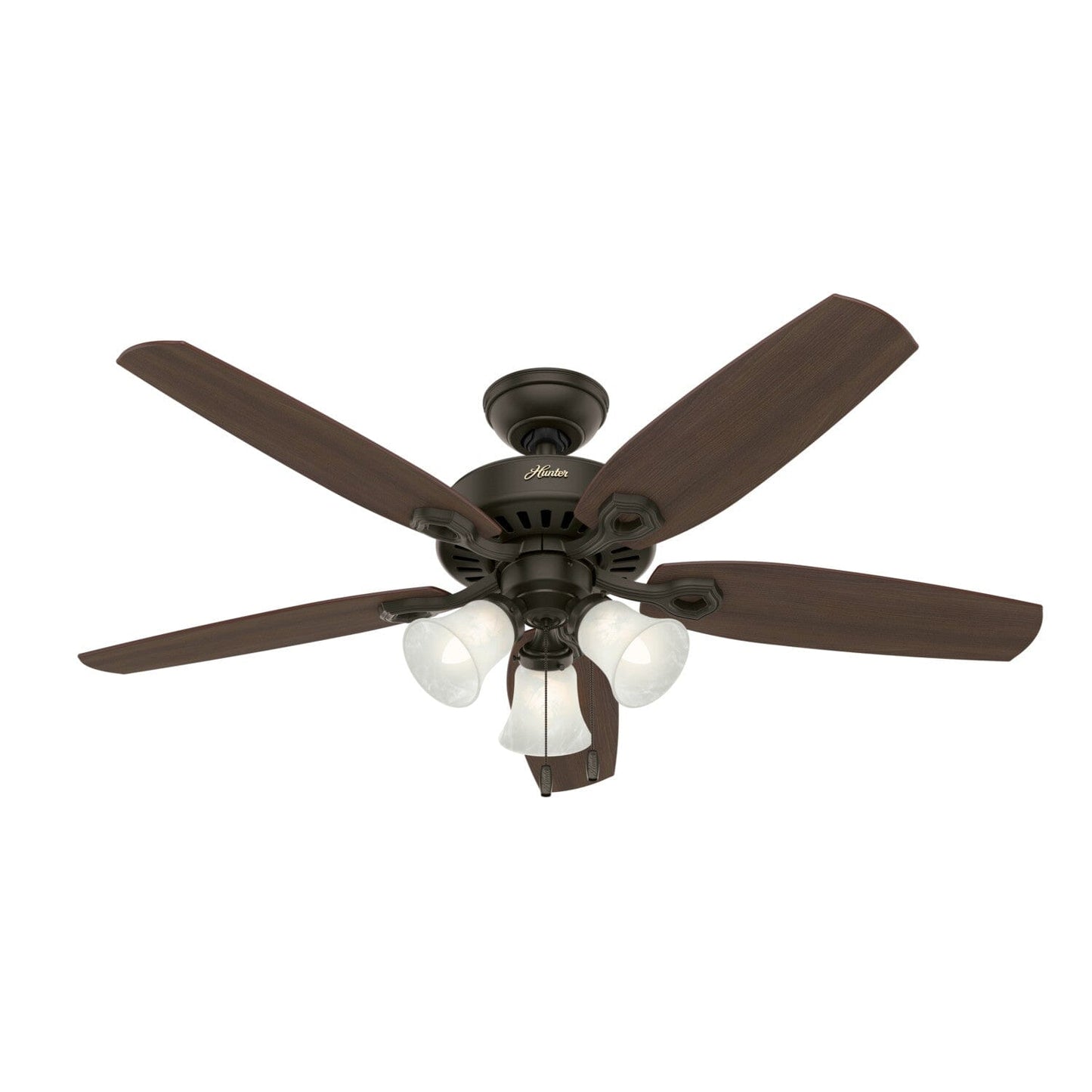 Builder Plus with 3 Lights 52 inch Ceiling Fans Hunter New Bronze - Brazilian Cherry 