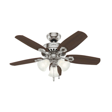 Builder with 3 Lights 42 inch Ceiling Fans Hunter Brushed Nickel - Brazilian Cherry 