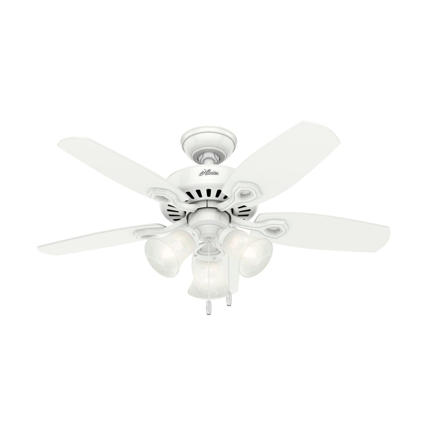 Builder with 3 Lights 42 inch Ceiling Fans Hunter Snow White - Snow White 