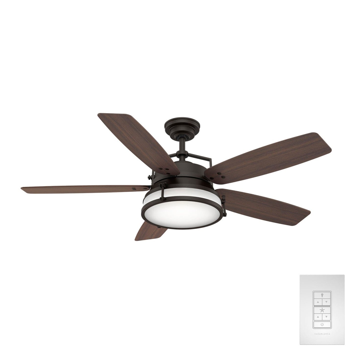 Caneel Bay Outdoor with LED Light 56 inch Ceiling Fans Casablanca Maiden Bronze - Smoked Walnut 