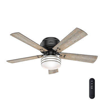 Cedar Key Outdoor Low Profile with LED Light 52 inch Ceiling Fans Hunter Matte Black - Barnwood 
