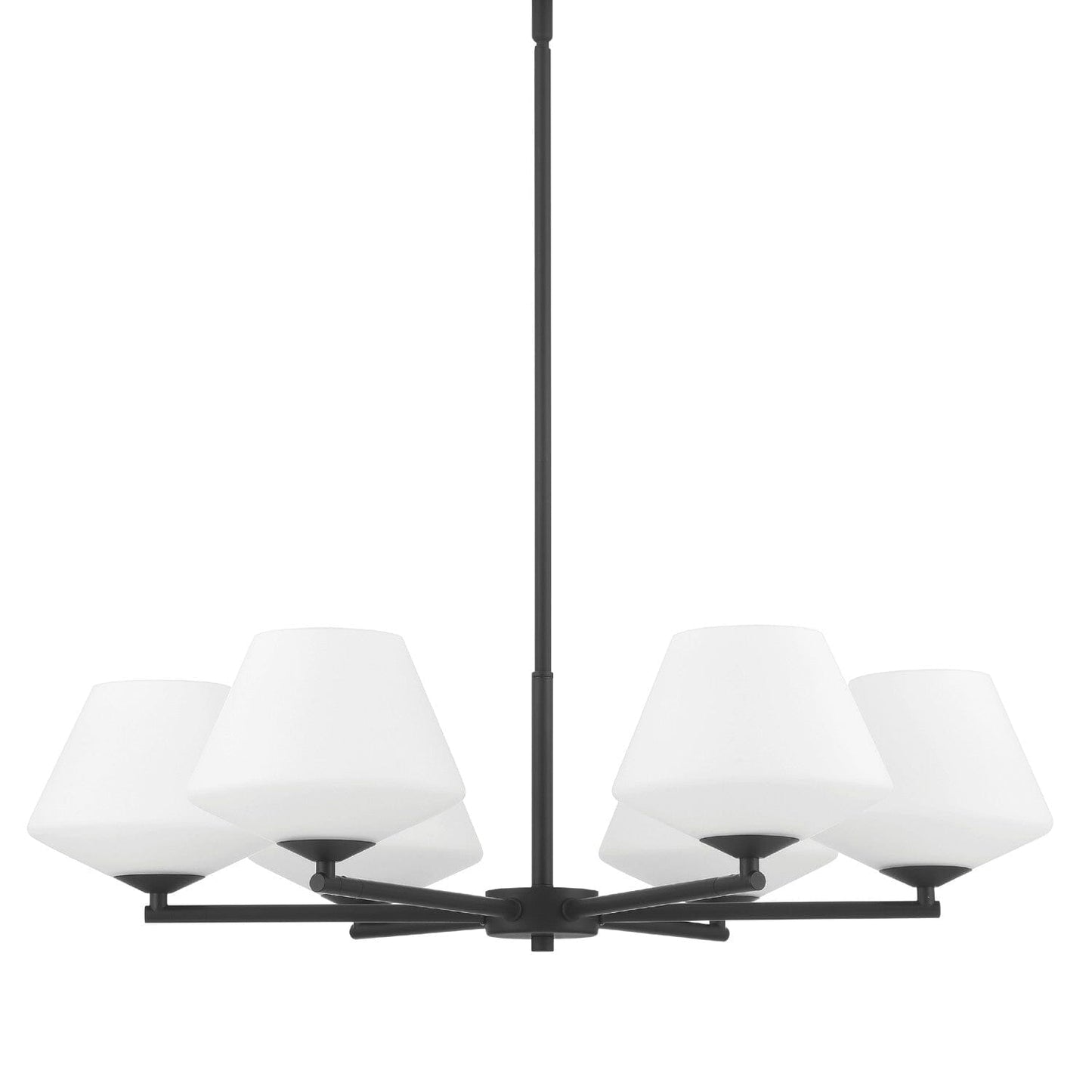 Celestial Valley 6 Light Medium 27 Inch Chandelier Lighting Hunter Matte Black - Cased White 