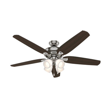 Channing with 4 LED Lights 60 inch Ceiling Fans Hunter Brushed Nickel - Eurasian Wood 