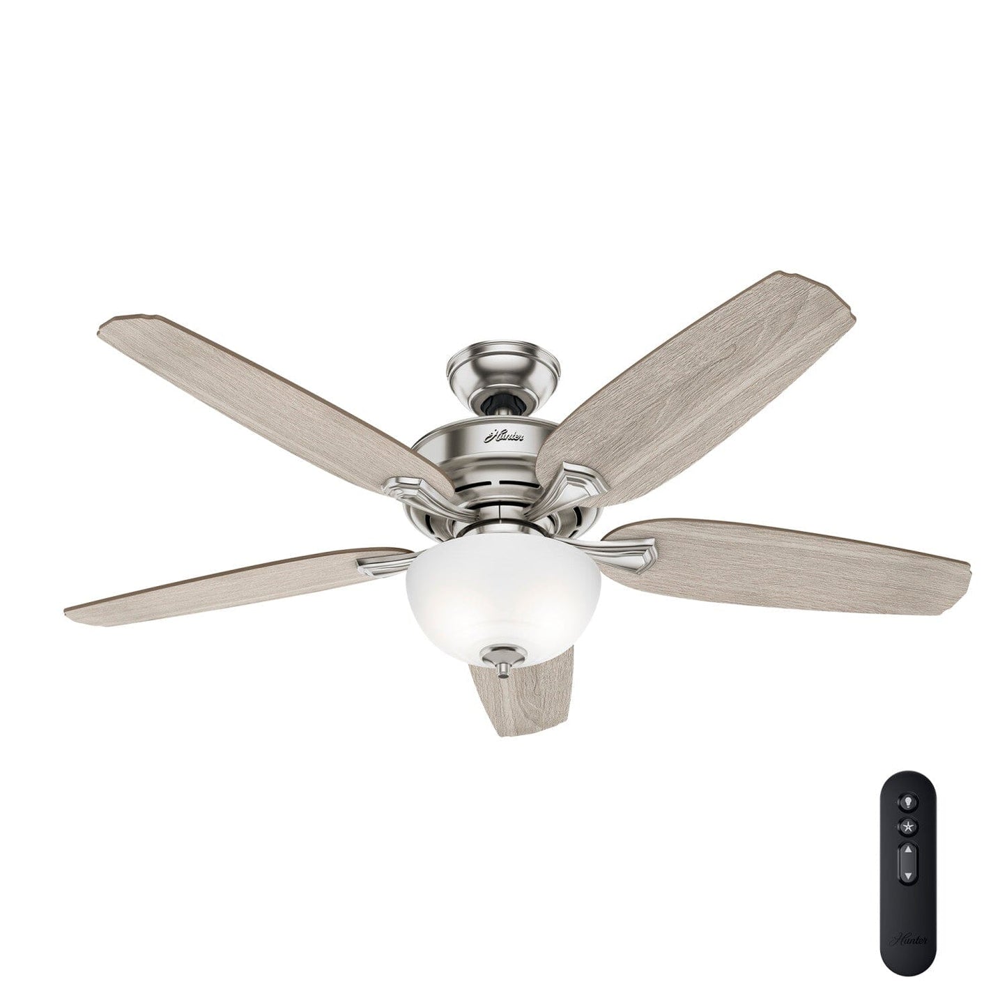 Channing with LED Light 54 inch Ceiling Fans Hunter Brushed Nickel - Light Gray Oak 