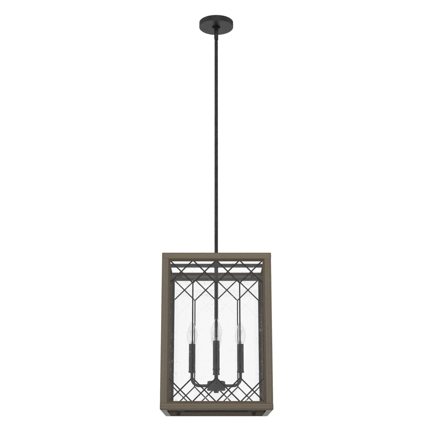 Chevron 4 Light Lantern 14 Inch Lighting Hunter Rustic Iron - French Oak 