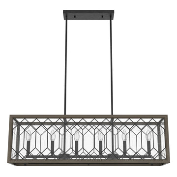 Chevron 6 Light Linear Chandelier Lighting Hunter Rustic Iron - French Oak 