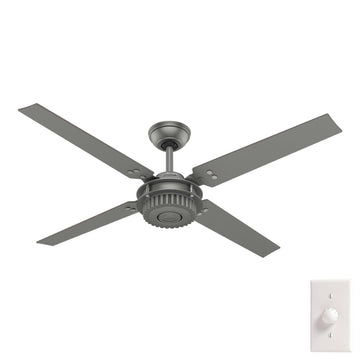 Chronicle Outdoor 54 inch Ceiling Fans Hunter Matte Silver - Matte Silver 
