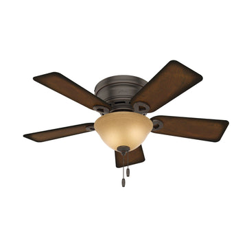Conroy Low Profile with Light 42 inch Ceiling Fans Hunter Onyx Bengal - Burnished Mahogany 