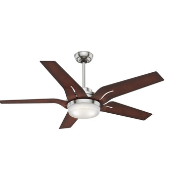 Correne with LED Light 56 inch Ceiling Fans Casablanca Brushed Nickel - Coffee Beech 