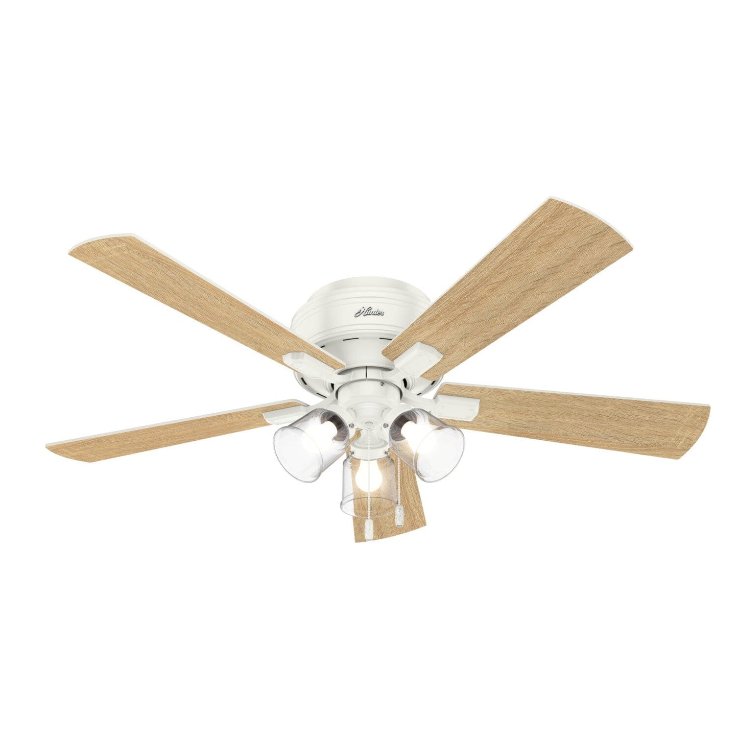 Crestfield Low Profile with 3 LED Lights 52 inch Ceiling Fans Hunter Fresh White - Fresh White 