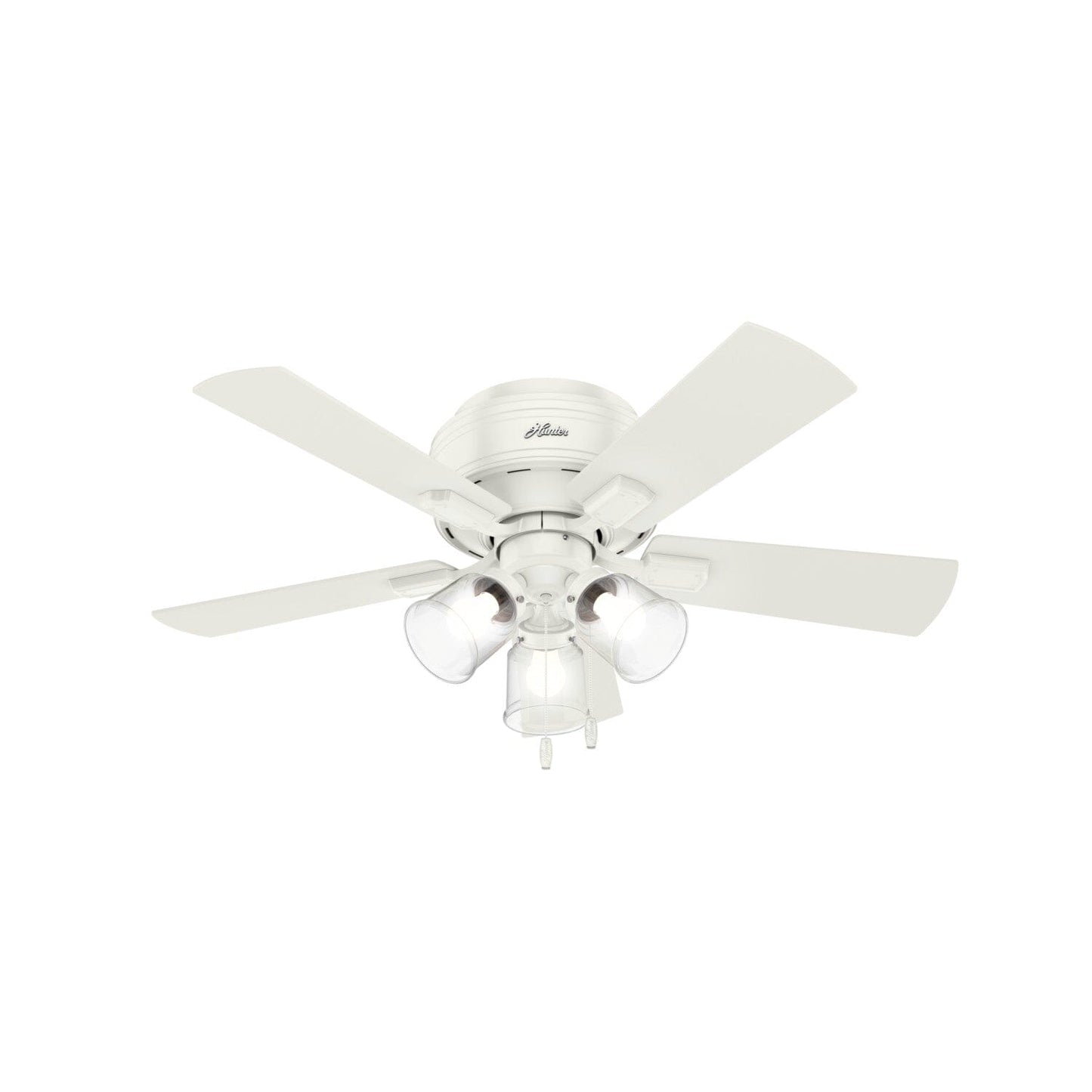Crestfield Low Profile with 3 Lights 42 inch Ceiling Fans Hunter Fresh White - Fresh White 