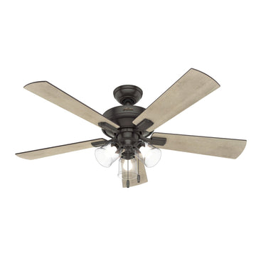 Crestfield with 3 LED Lights 52 inch Ceiling Fans Hunter Noble Bronze - Bleached Grey Pine 