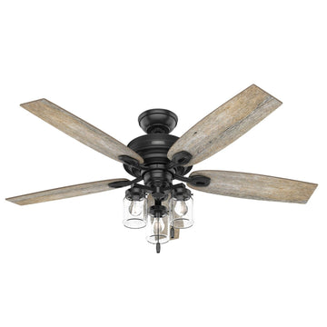 Crown Canyon Indoor/Outdoor with LED light 52 inch Ceiling Fans Hunter Matte Black - Barnwood 
