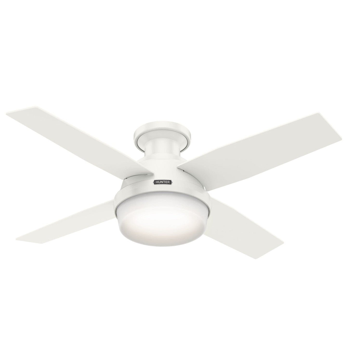dempsey low profile with light 44 inch ceiling fans hunter fresh white